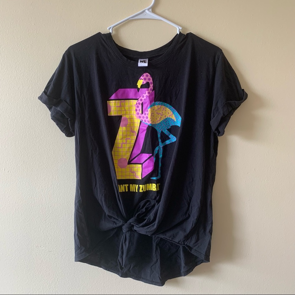 Black Zumba Fitness Flamingo T-Shirt